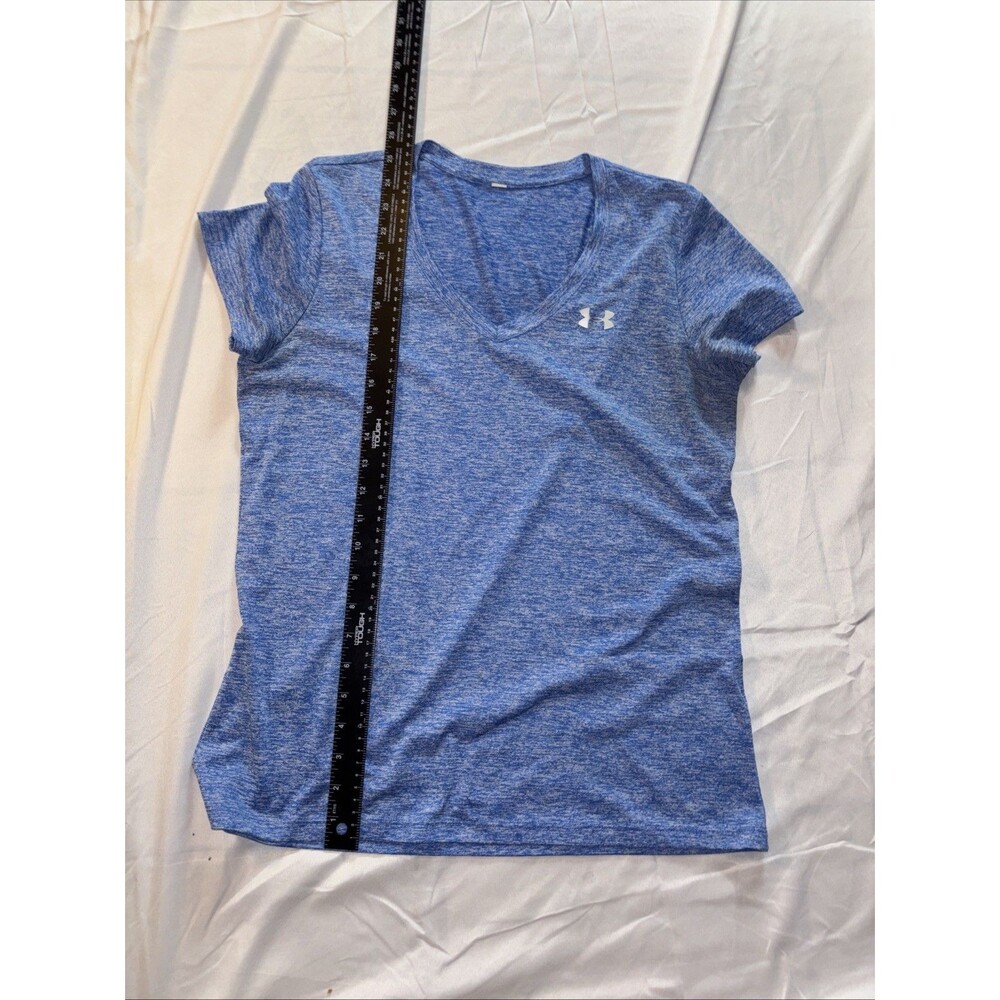 Girls Under Armour V-Neck T-Shirt Blue Marbled Sz L/XL - Picture 7 of 11